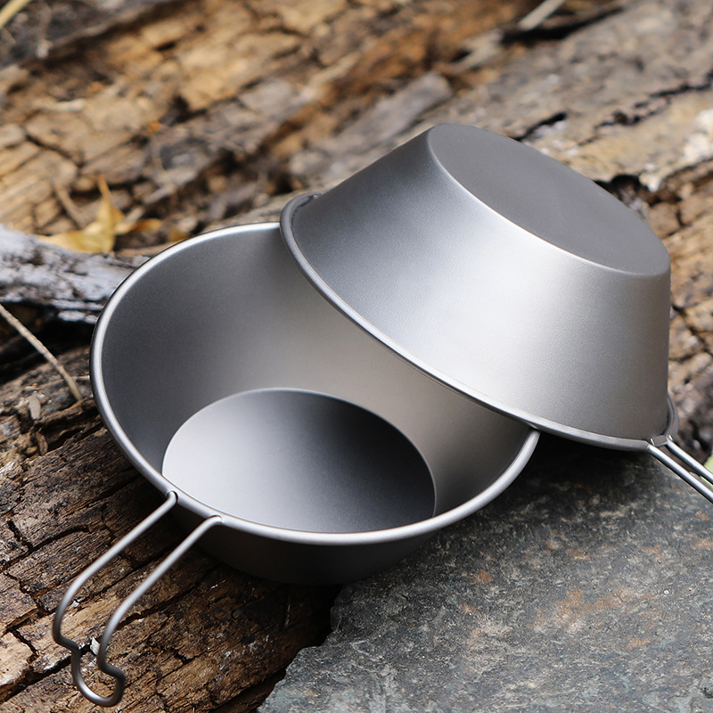 Camping Cooking Lightweight - وعاء تيتانيوم متعدد الاستخدامات للتخييم (قطعة