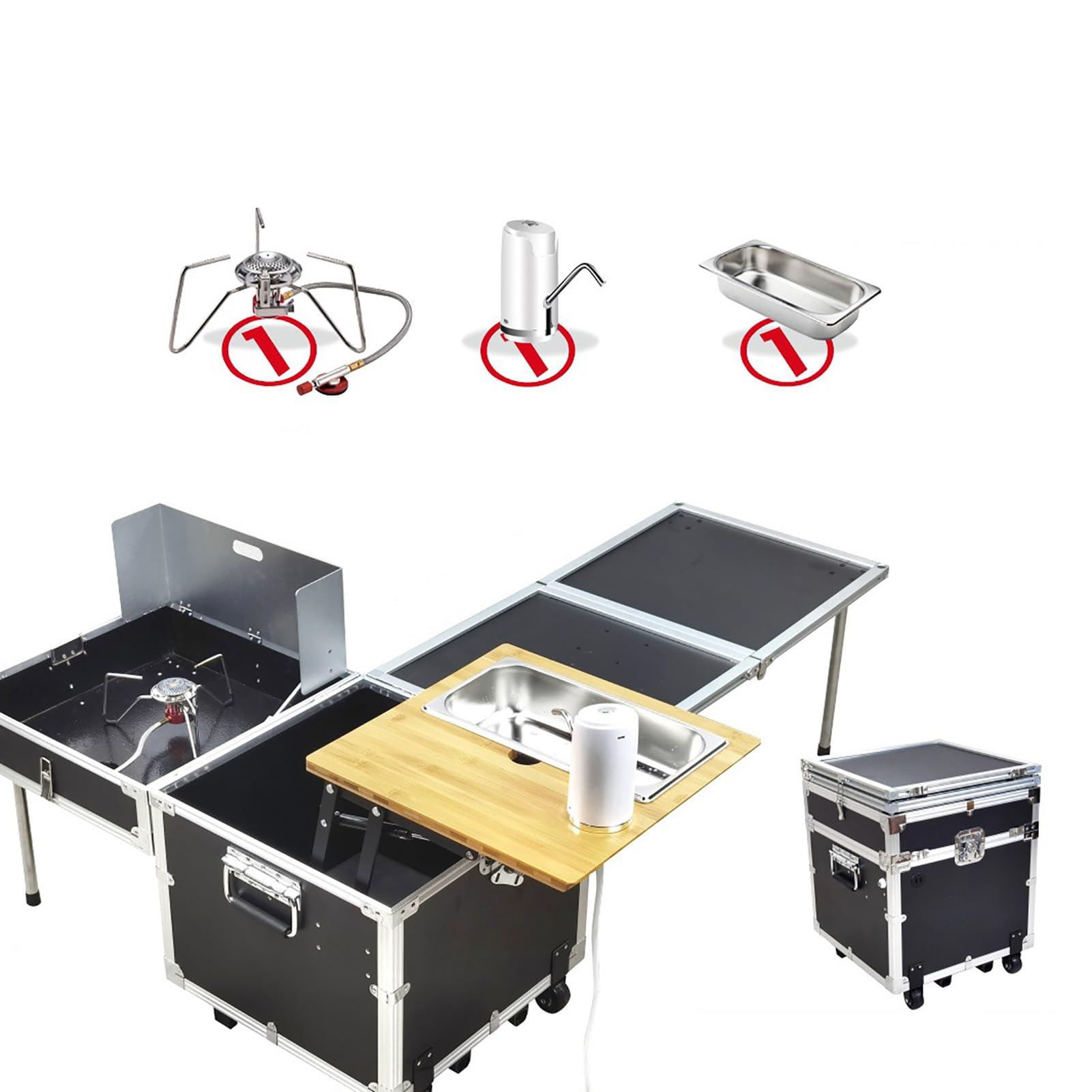 Camping Cooking Box Set - مجموعة طهي للتخييم الخارجي، صندوق مطبخ