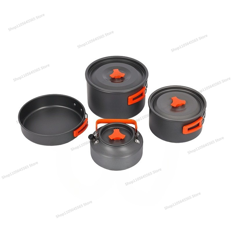 Camping Cooking Set For 4 - مجموعة أدوات طهي للتخييم الخارجي مكونة