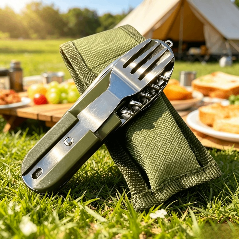 Camping Cooking And Eating - طقم أدوات مائدة للتخييم من الفولاذ