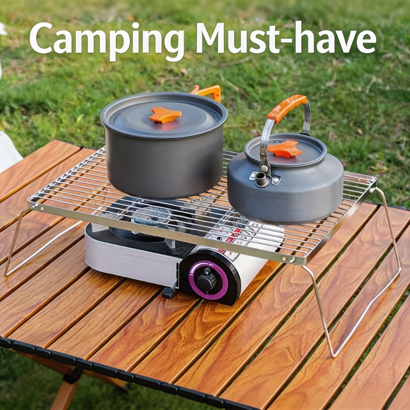 Camping Cooking Lightweight - حامل نار قابل للطي من الستانلس