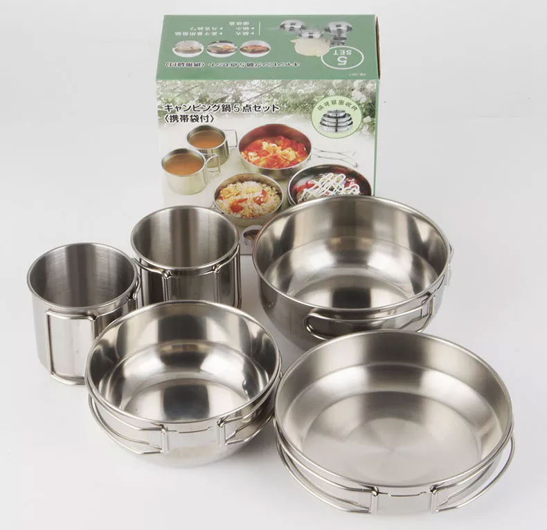 Camping Cooking Box Set - مجموعة أواني طهي قابلة للطي من