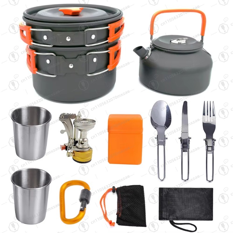 Camping Cooking Accessories Set - مجموعة أواني طهي من الألومنيوم الخارجية