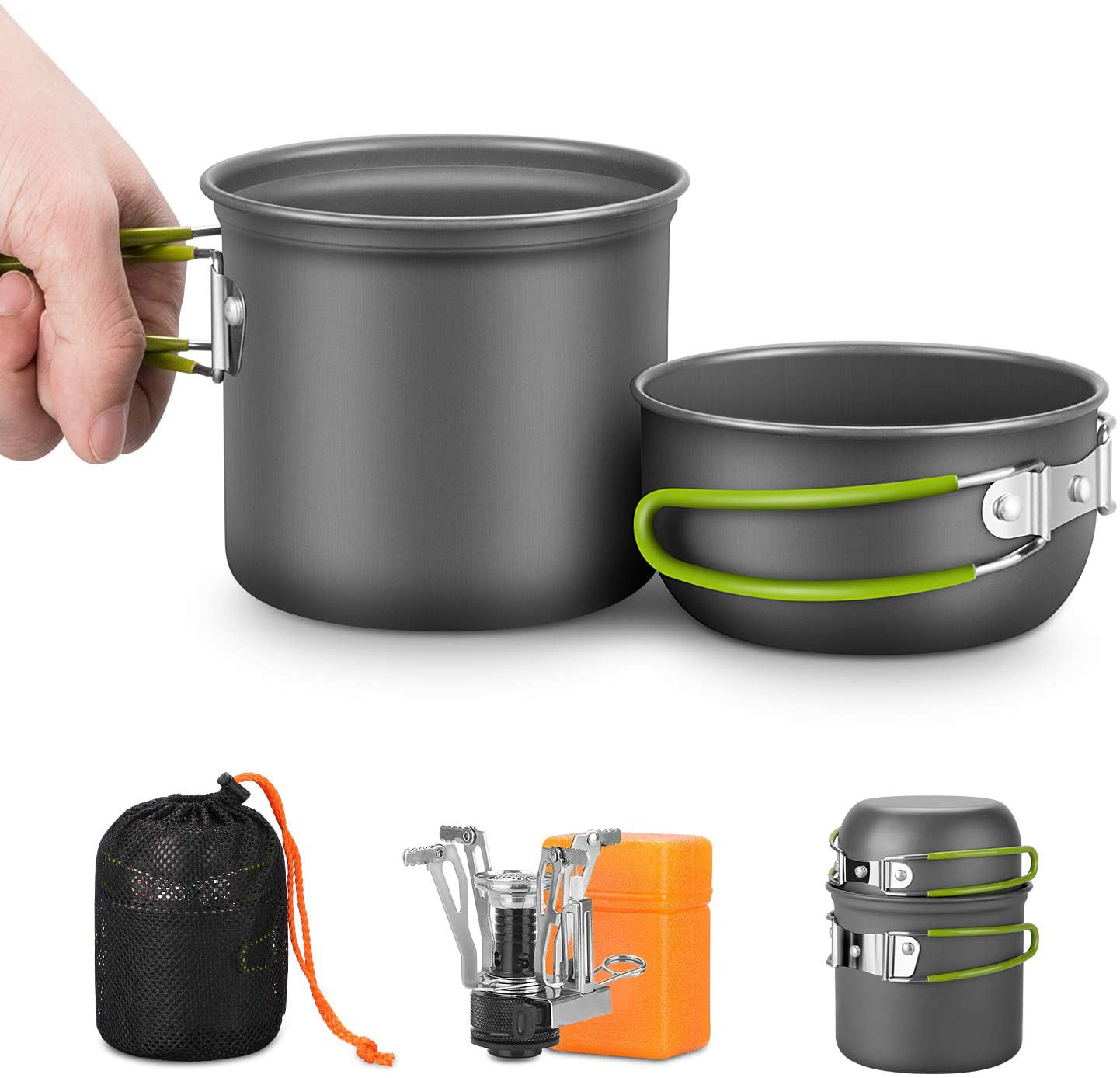Camping Cooking Box Set - طقم أواني طهي للتخييم مع موقد