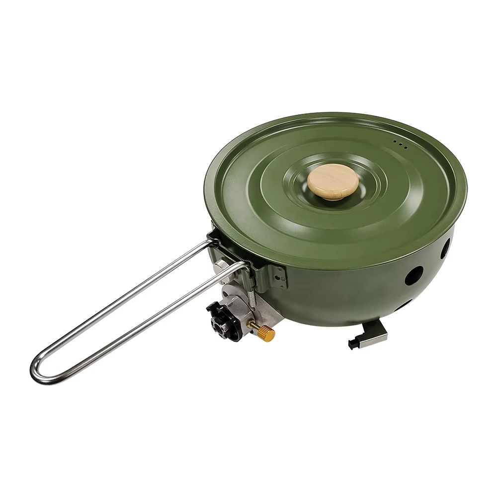 Camping Cooking Set For 4 - مقلاة طهي غير لاصقة مع غطاء،