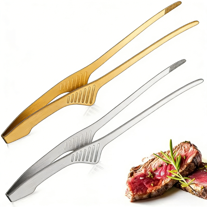 Camping Cooking Accessories Set - 1/2 قطعة ملقط طعام من الفولاذ