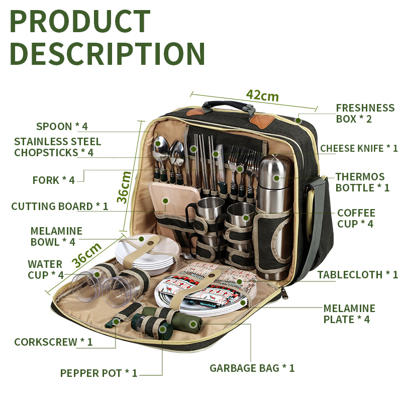 مجموعة أدوات مائدة فاخرة محمول - مراجعة Camping Cooking Set For 4 وسعره
