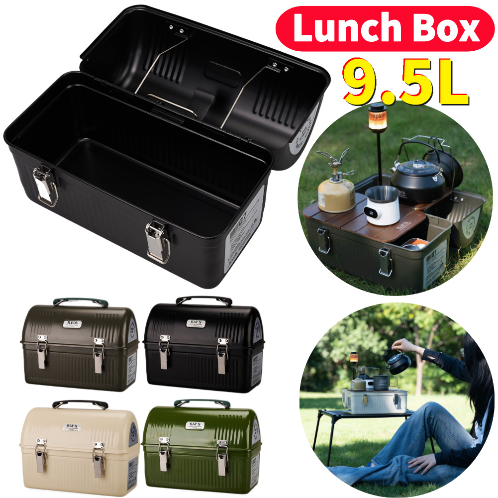 9.5L خمر التخييم صندوق غداء مع - مراجعة Camping Cooking Box وسعره