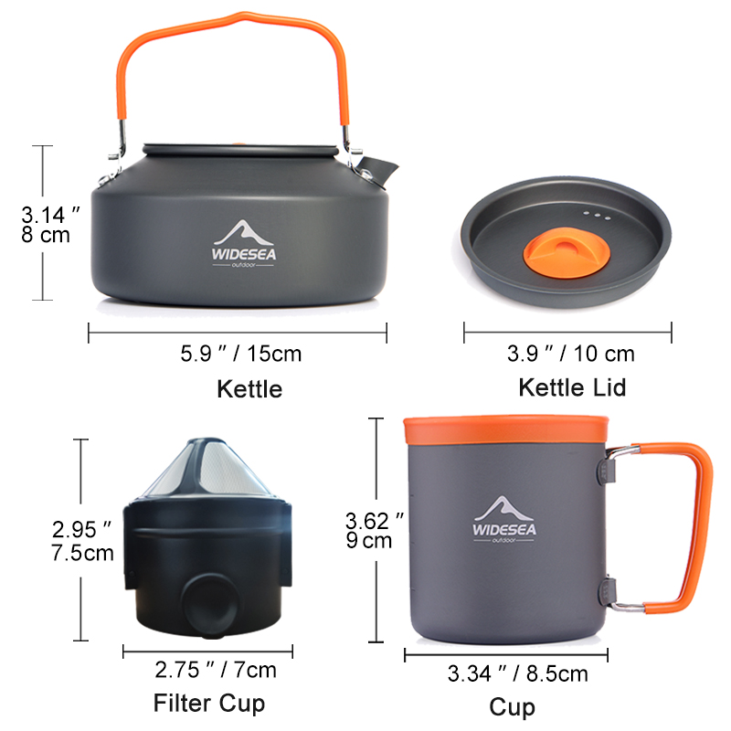 عريضة التخييم القهوة طقم حلل ا - مراجعة Camping Cooking Set With Kettle وسعره