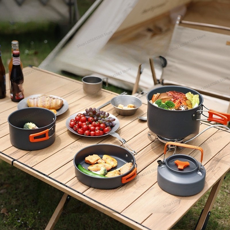 مجموعة أدوات طهي للتخييم الخار - مراجعة Camping Cooking Set For 4 وسعره