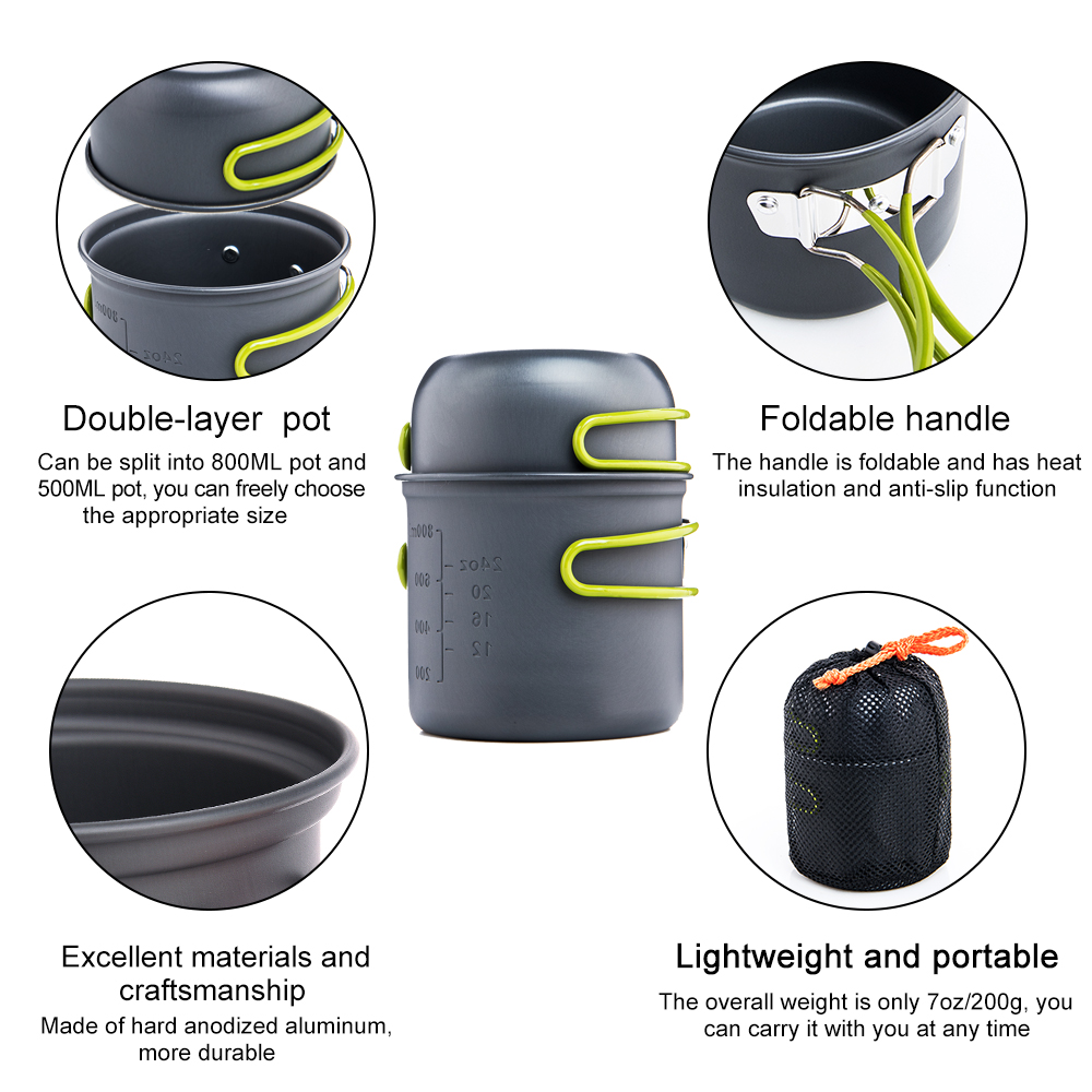 Widesea التخييم أواني الطبخ أد - مراجعة Camping Cooking Set Jetboil وسعره