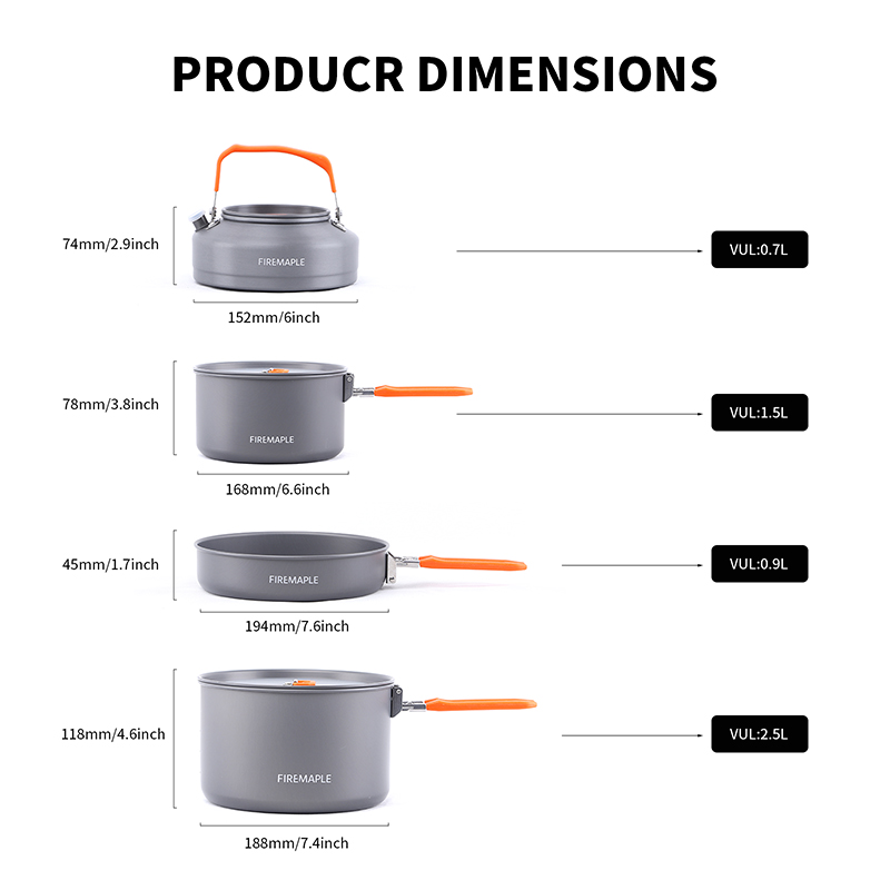 مجموعة أواني طهي فاير مابل 4-5 - مراجعة Camping Cooking Set For 4 وسعره