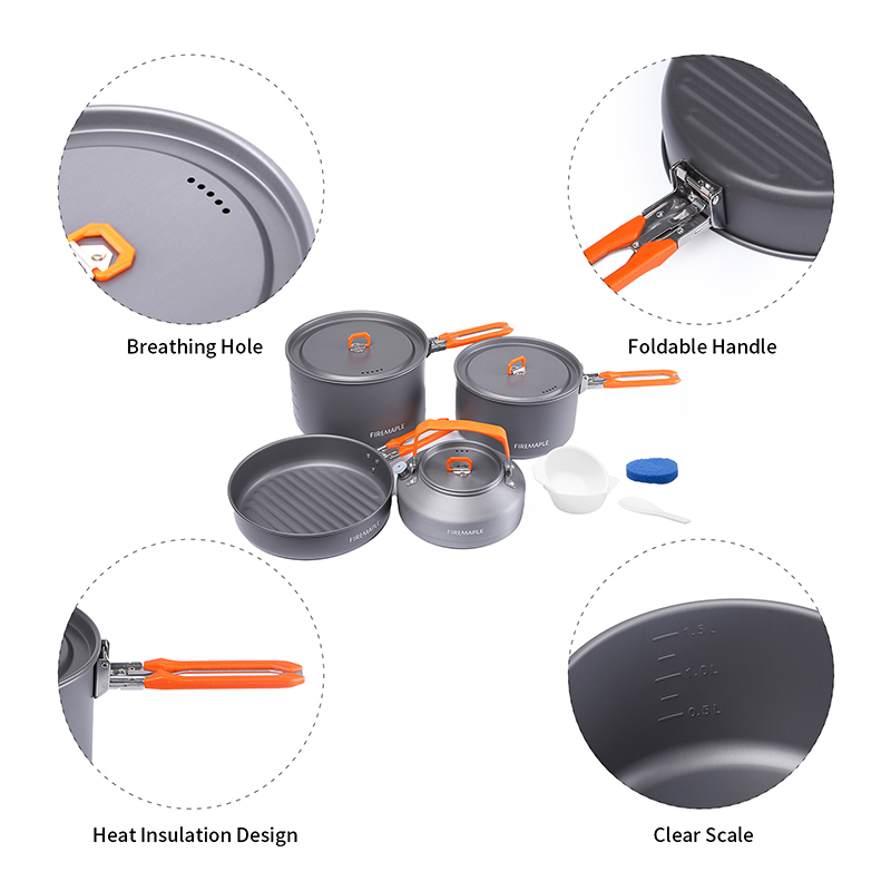مجموعة أواني طهي فاير مابل 4-5 - مراجعة Camping Cooking Set For 4 وسعره