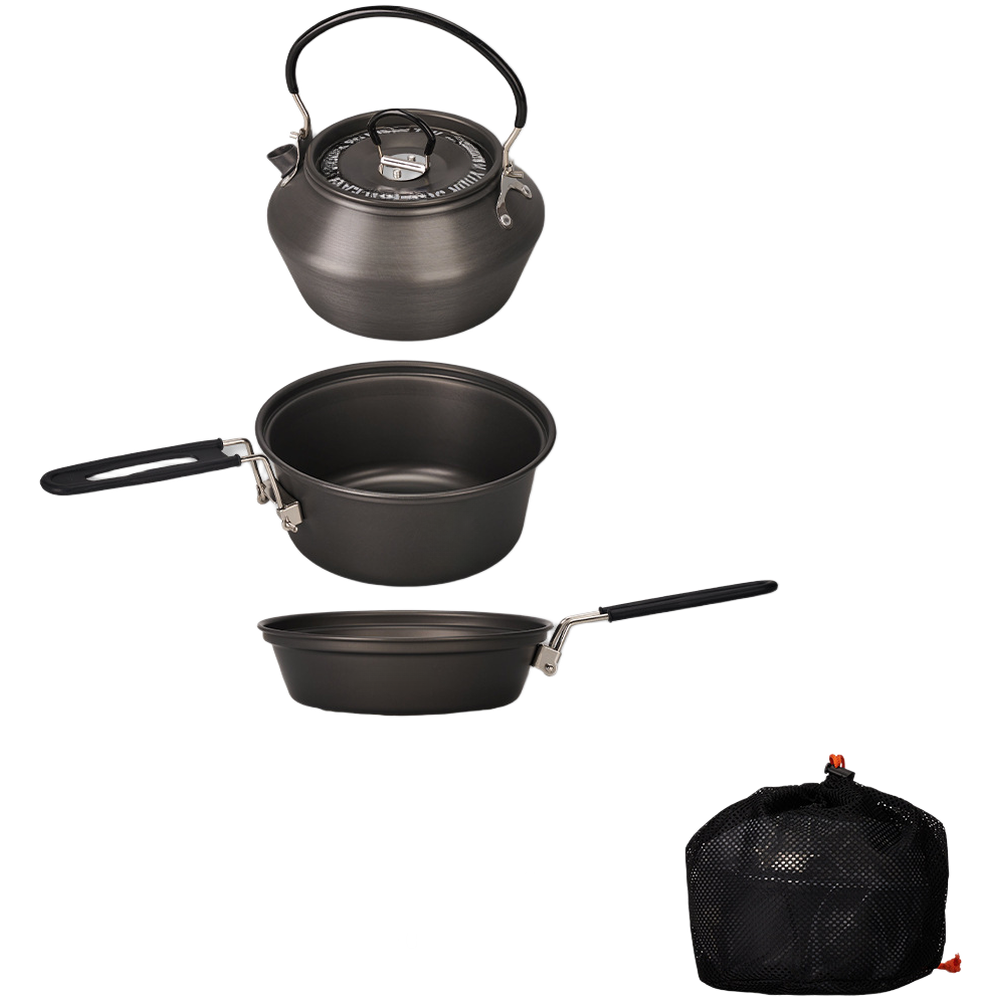 مجموعة أواني طهي خفيفة الوزن م - مراجعة Camping Cooking Set With Kettle وسعره