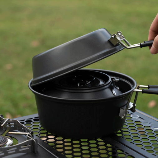 مجموعة أواني طهي خفيفة الوزن م - مراجعة Camping Cooking Set With Kettle وسعره