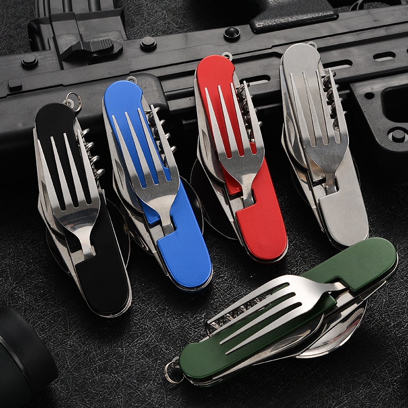 4 في 1 أدوات المائدة القابلة ل - مراجعة Camping Cooking Knives وسعره
