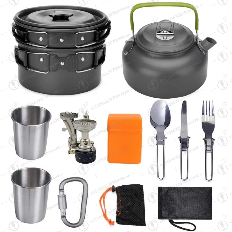 مجموعة أواني طهي من الألومنيوم - مراجعة Camping Cooking Accessories Set وسعره