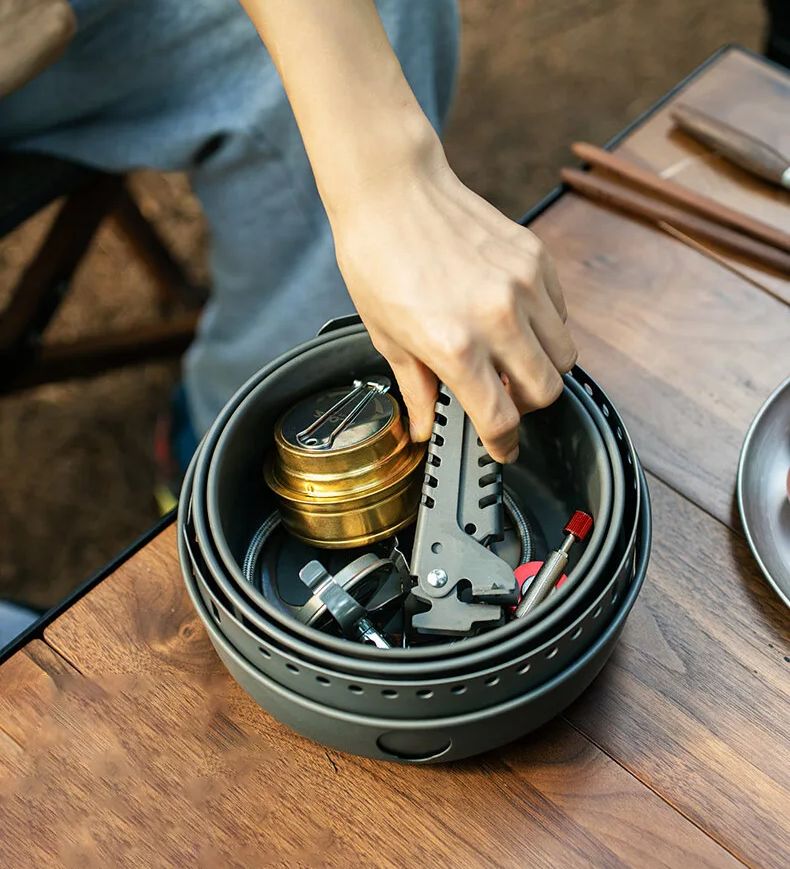 التخييم موقد غاز الكحول موقد و - مراجعة Camping Cooking Accessories Set وسعره