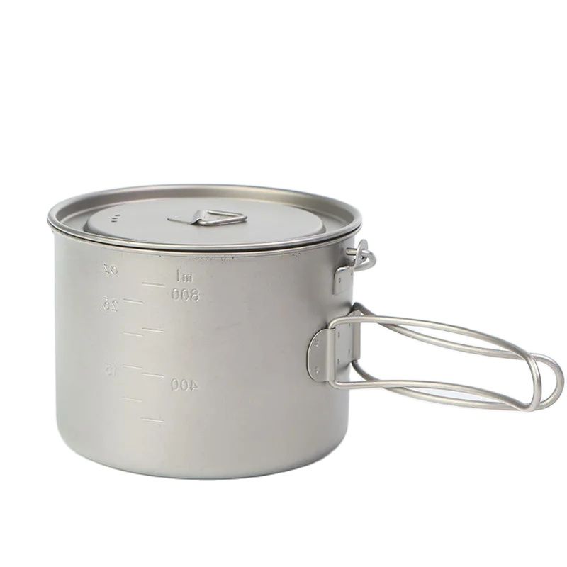 وعاء طبخ تيتانيوم بمقبض معلق ، - مراجعة Camping Cooking Lightweight وسعره