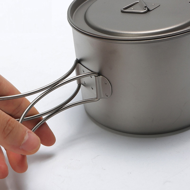 وعاء طبخ تيتانيوم بمقبض معلق ، - مراجعة Camping Cooking Lightweight وسعره