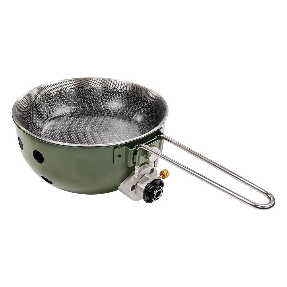 مقلاة طهي غير لاصقة مع غطاء، س - مراجعة Camping Cooking Set For 4 وسعره