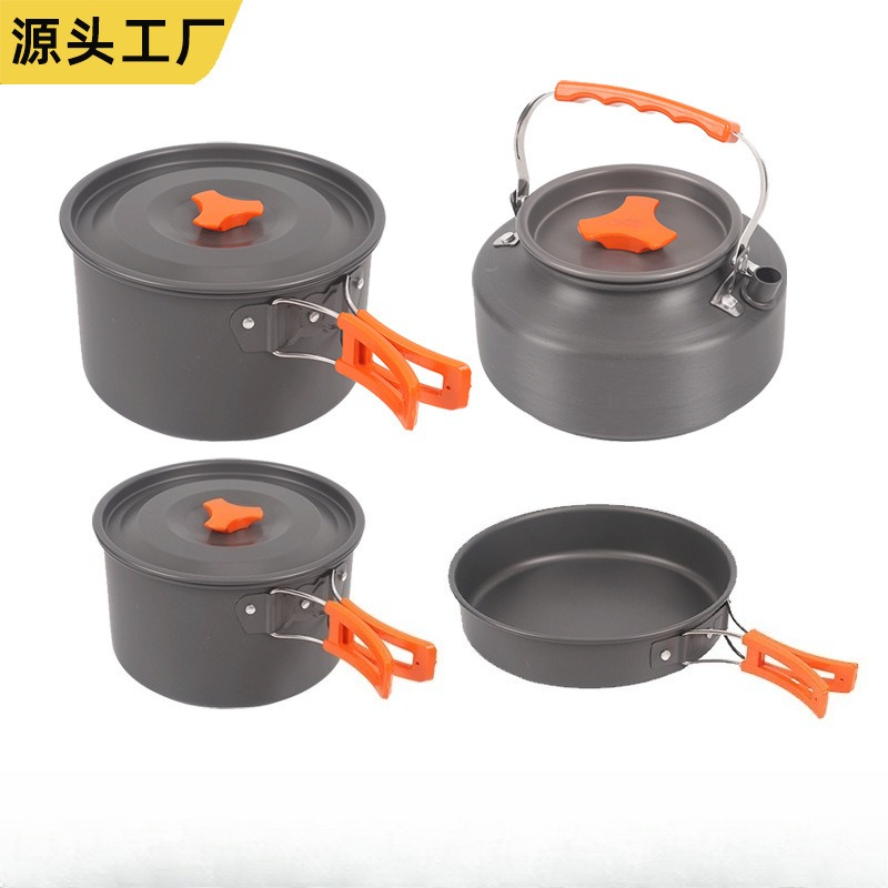طقم أواني طهي محمول للاستخدام  - مراجعة Camping Cooking Set With Kettle وسعره