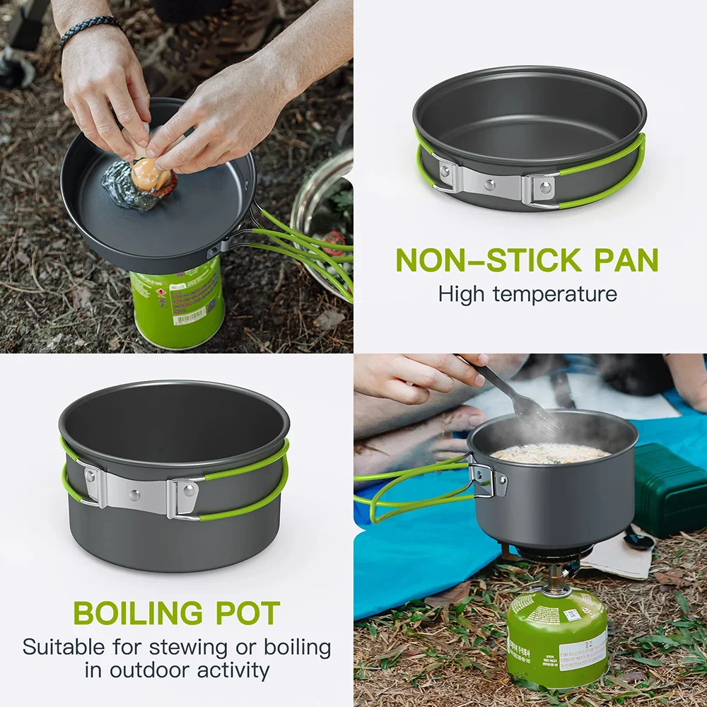 مجموعة أدوات الطهي للتخييم في  - مراجعة Camping Cooking Set For 4 وسعره