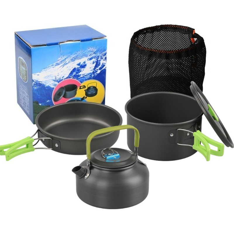 طقم أواني طهي للتخييم في الهوا - مراجعة Camping Cooking Set With Kettle وسعره