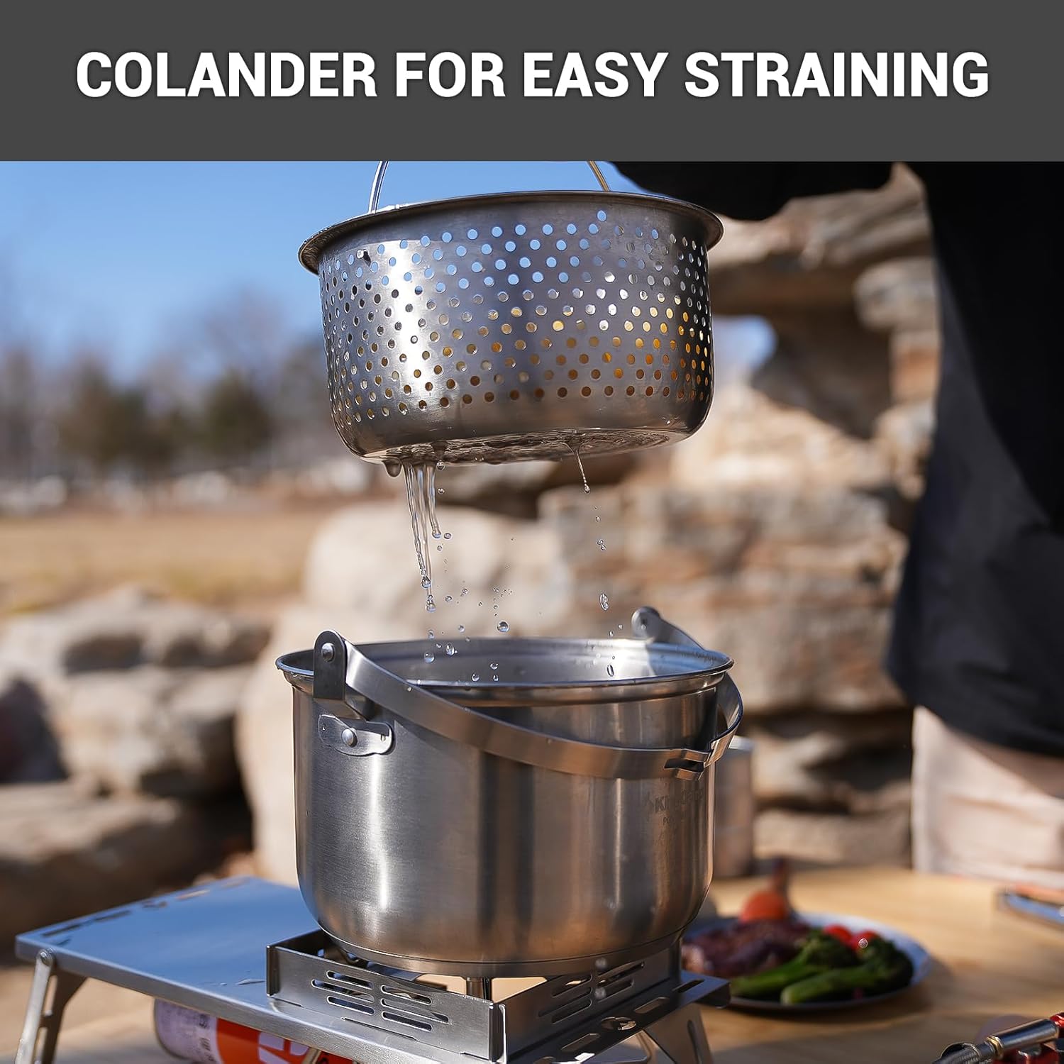 طقم أواني طهي للتخييم من الفول - مراجعة Camping Cooking Set With Kettle وسعره