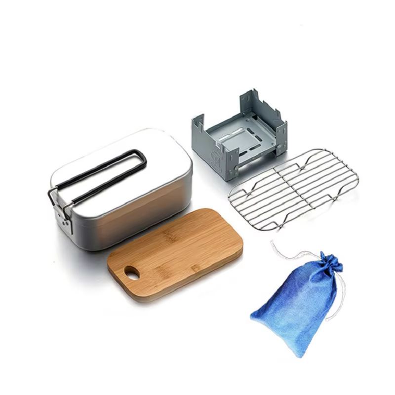 مجموعة فوضى الألومنيوم الخارجي - مراجعة Camping Cooking Box Set وسعره