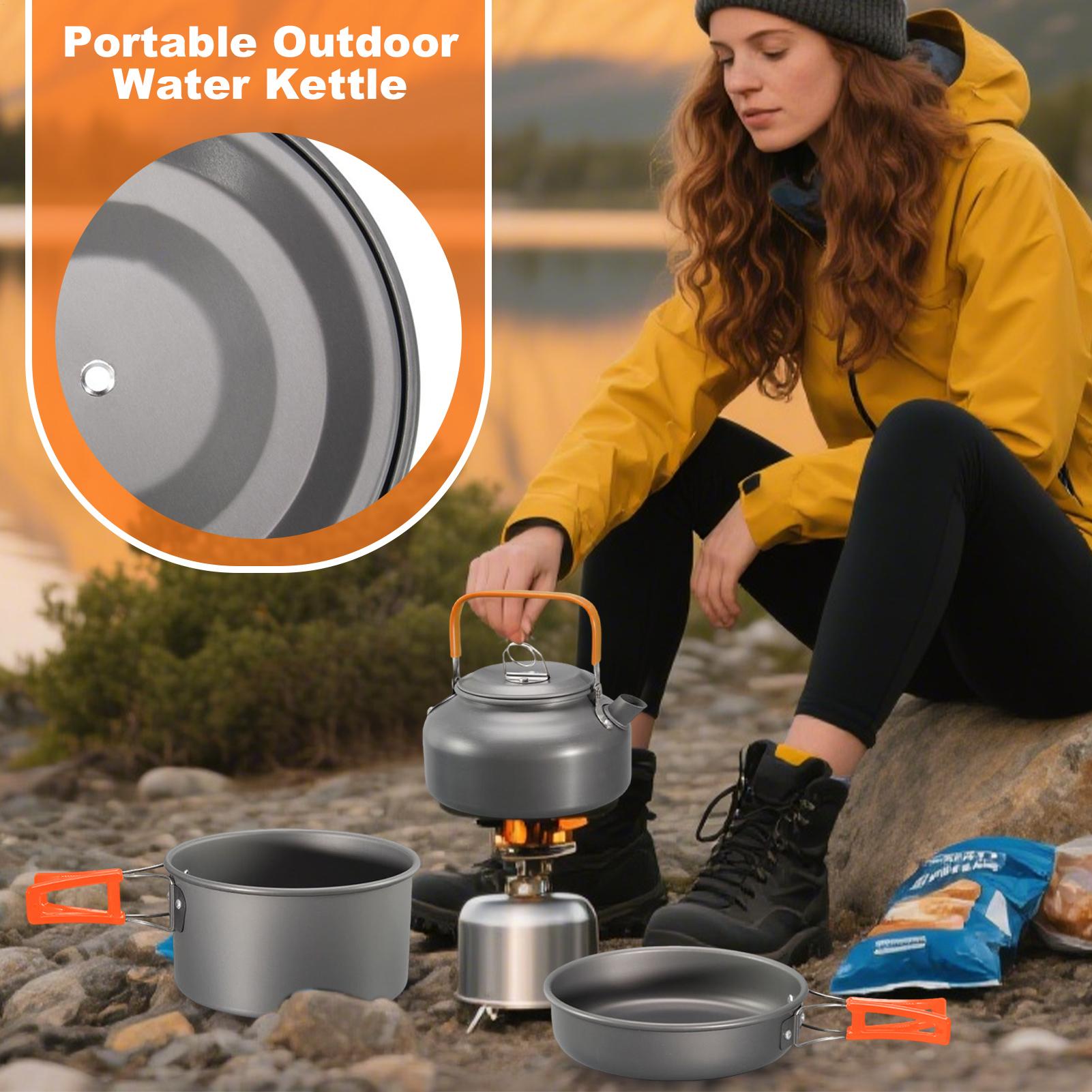 تجهيزات المطابخ التخييم كوك وع - مراجعة Camping Cooking Set With Kettle وسعره