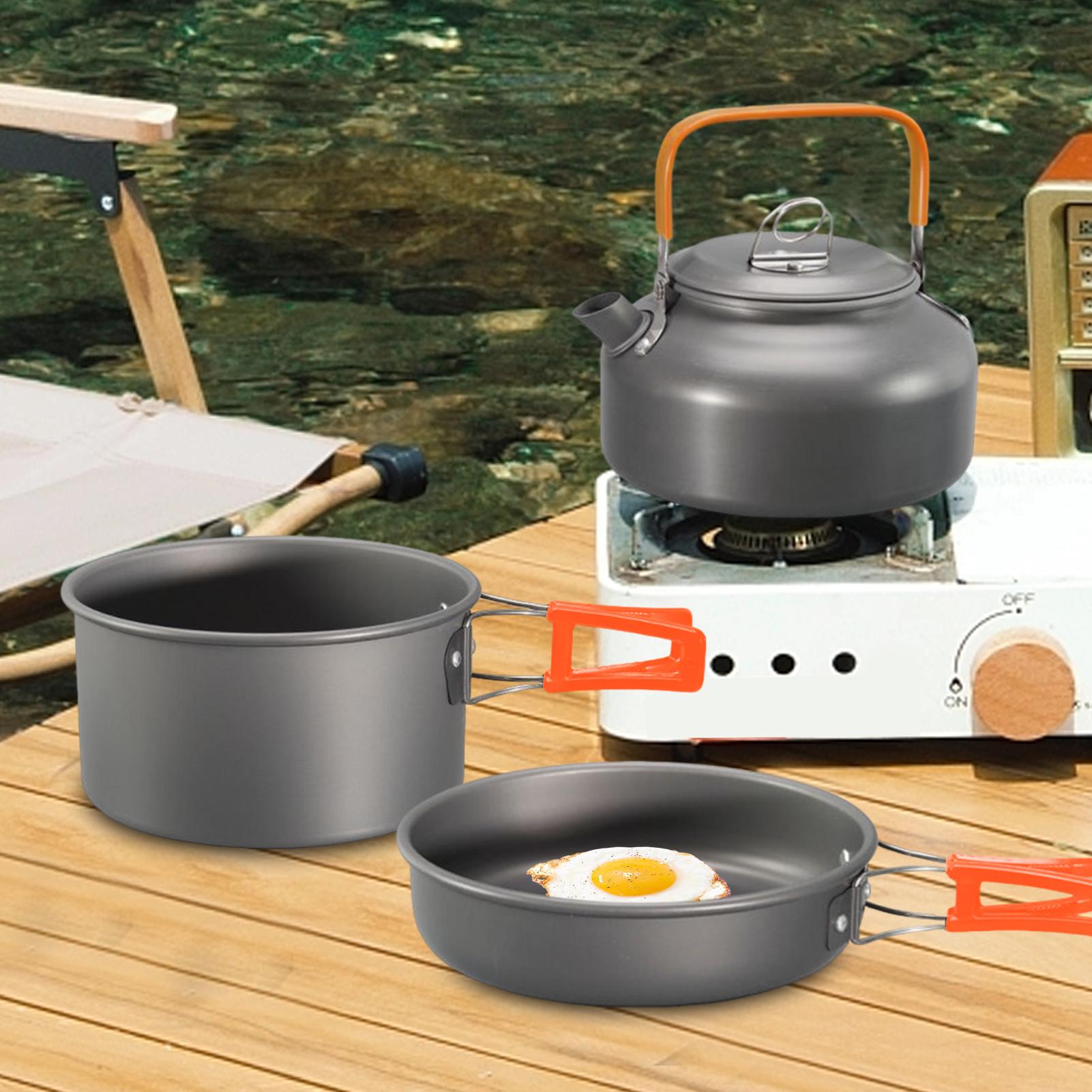 تجهيزات المطابخ التخييم كوك وع - مراجعة Camping Cooking Set With Kettle وسعره