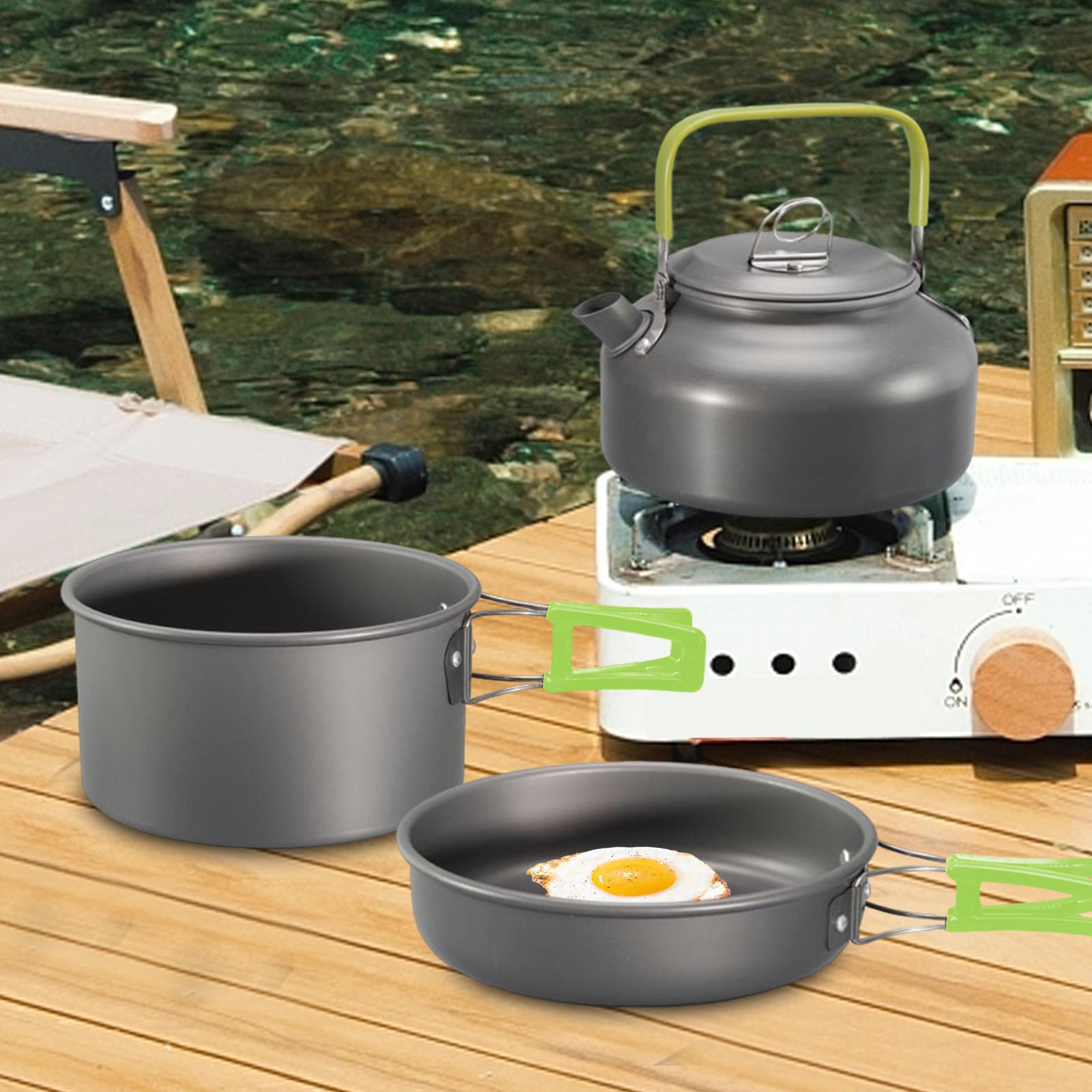 تجهيزات المطابخ التخييم كوك وع - مراجعة Camping Cooking Set With Kettle وسعره