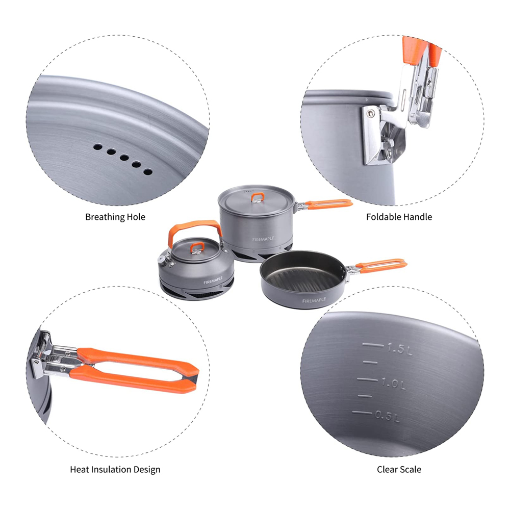 النار القيقب التخييم تجهيزات ا - مراجعة Camping Cooking Accessories Set وسعره