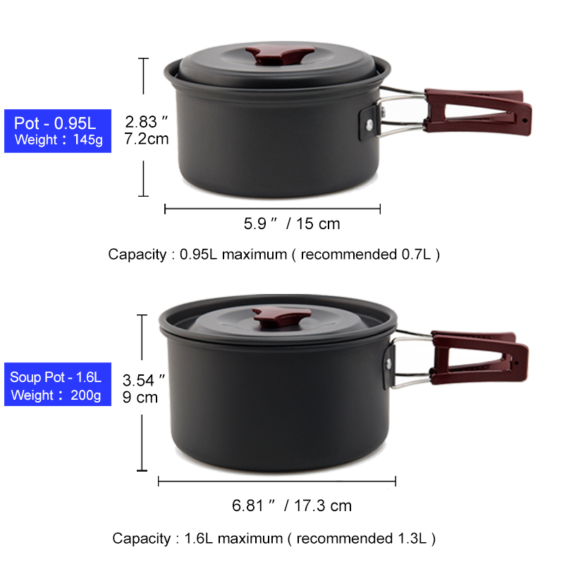 Widesea التخييم طقم حلل استانل - مراجعة Camping Cooking Set Jetboil وسعره