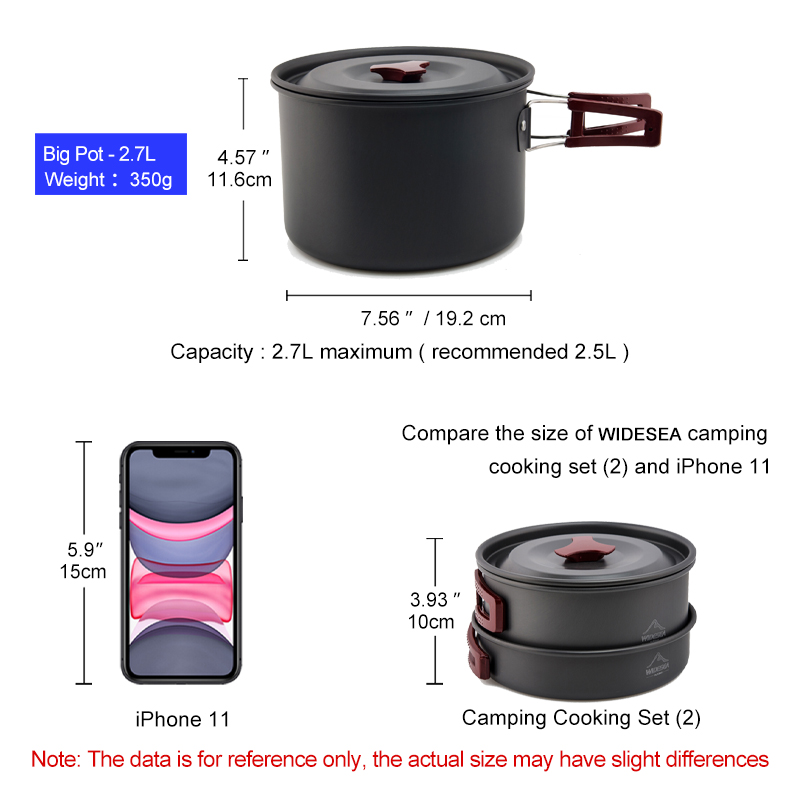 Widesea التخييم طقم حلل استانل - مراجعة Camping Cooking Set Jetboil وسعره