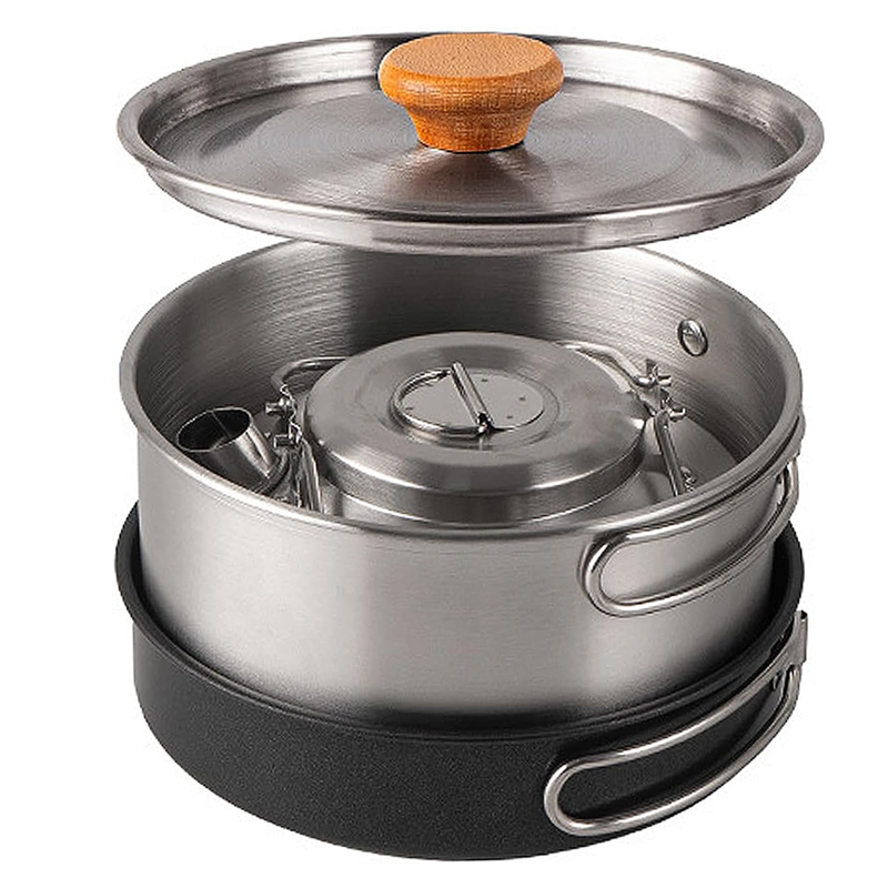 طقم أواني طهي للتخييم من الفول - مراجعة Camping Cooking Set With Kettle وسعره