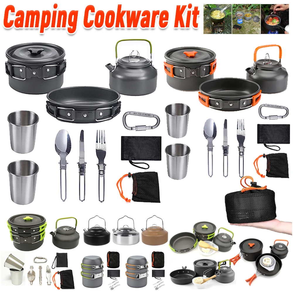 طقم أدوات طهي للتخييم، غلاية و - مراجعة Camping Cooking Lightweight وسعره