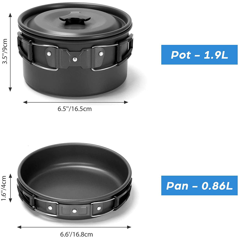 طقم أواني طهي للتخييم في الهوا - مراجعة Camping Cooking Set With Kettle وسعره